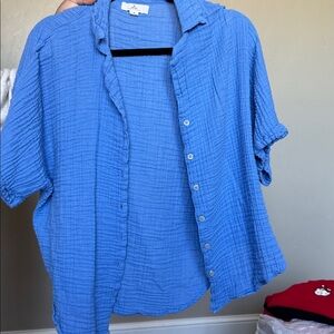 Blue Button-Up Shirt